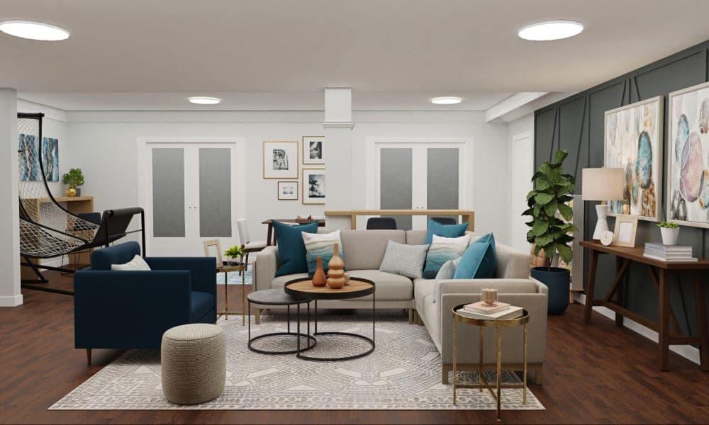 A Playful Eclectic Living & Dining Room