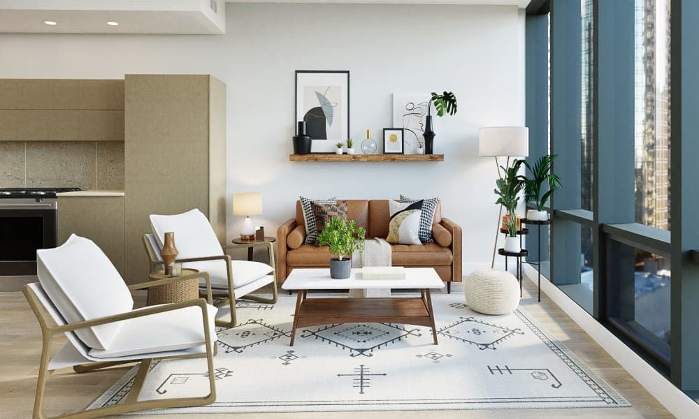 White Hues Rule This Modern Living - Dining Room