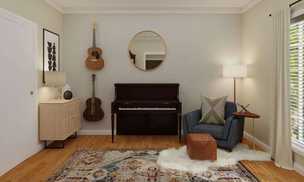 A Rustic Entryway Filled With Musical Tones