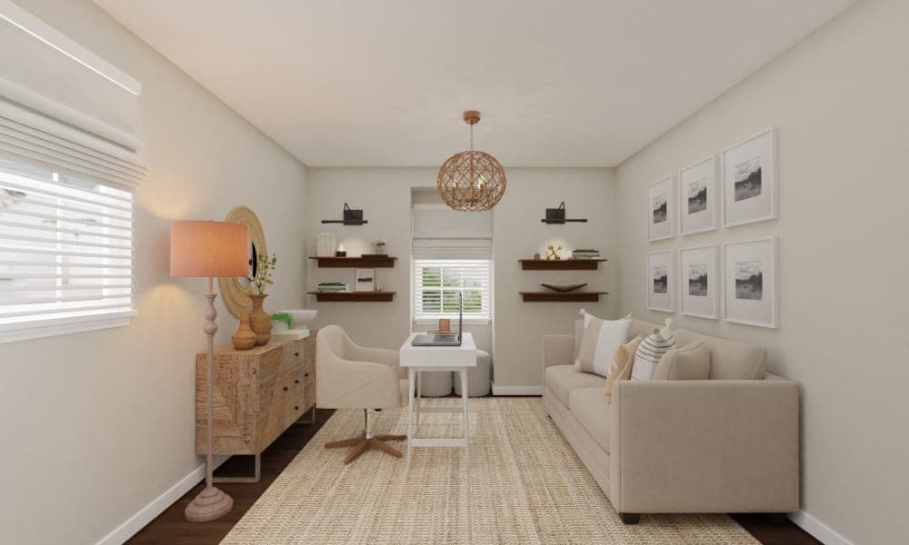 A Transitional Home Office & Guest Room