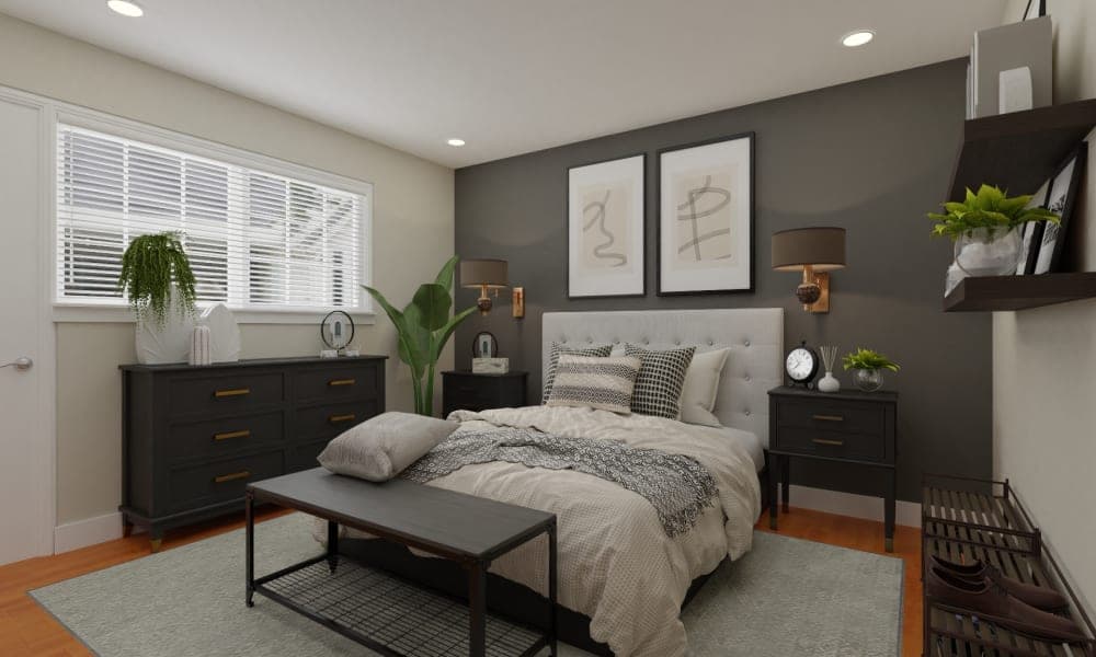 A Transitional Bedroom In A Bold Color Palette