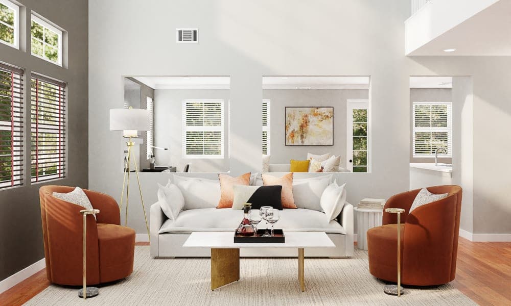 Bronze Ornate: A Contemporary Living-Dining Room