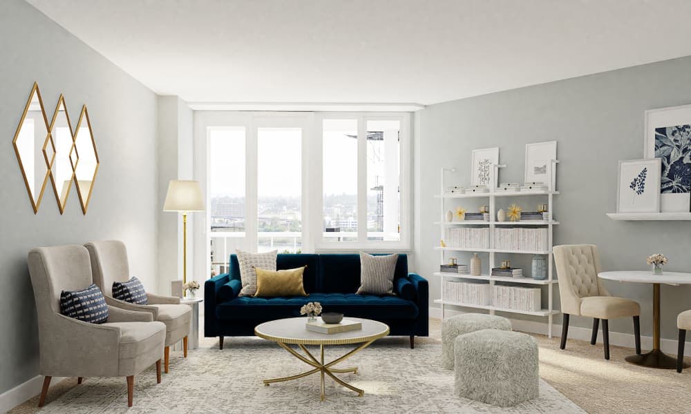 Transitional Living-Dining Room With Hints Of Glam