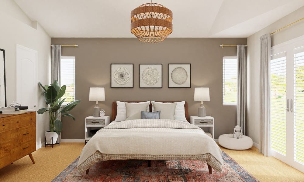 A Mid-Century, Rustic & Modern Bedroom