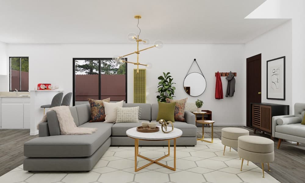 Spacious & Posh: A Mid-Century Modern Living Room