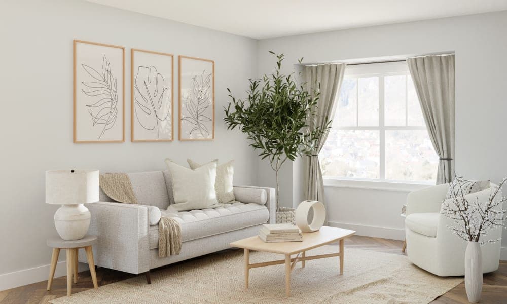 A Scandinavian Living Room Beaming With Natural Light