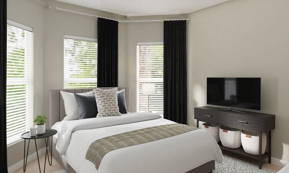 Mid-Century Beds In An Industrial Bedroom