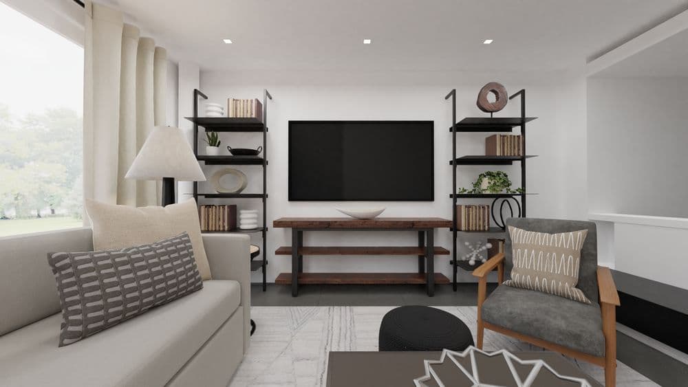 Contemporary Rustic Open Living Area with Black Accents Gallery, Image 5