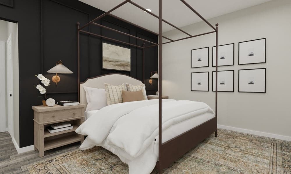 Transitional Bedroom with Canopy Bed