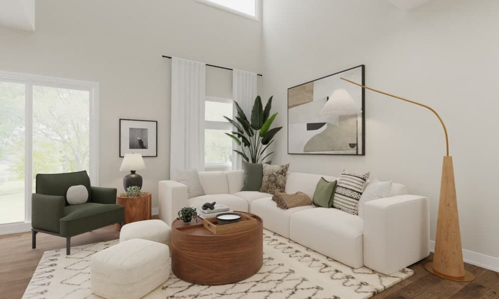 Earth Tone Living Room with Piano