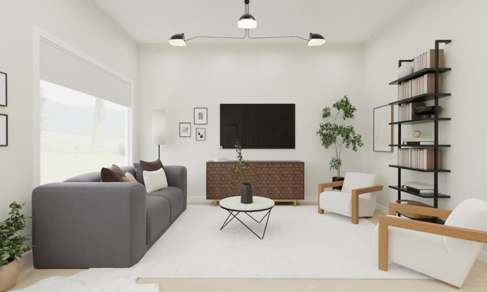 Neutral Living Room with Floating Console