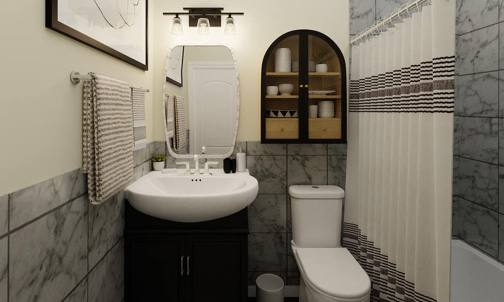 Bathroom: Elegant Design with Marble Accents