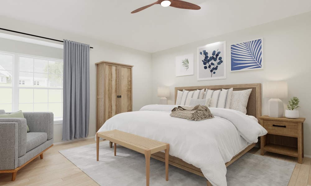 Bedroom: Coastal Casual with Natural Wood Accents