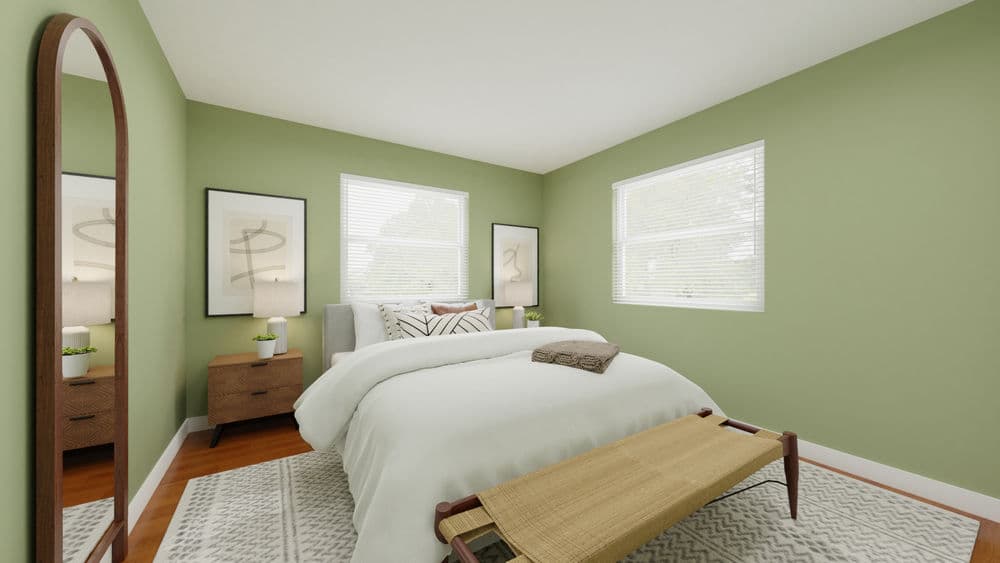 Bedroom: Mid-Century Modern with Calming Green Walls Gallery, Image 1