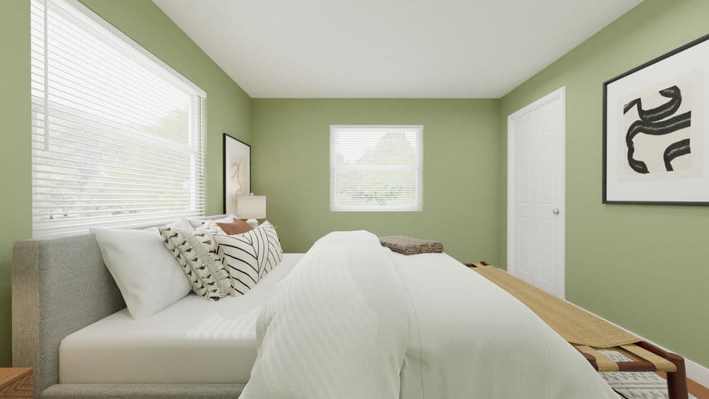 Bedroom: Mid-Century Modern with Calming Green Walls Gallery, Image 2