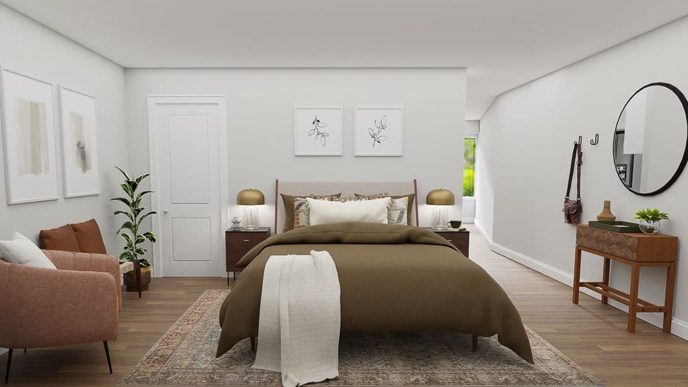 Mid-Century Industrial Bedroom In Rust Tones Gallery, Image 2