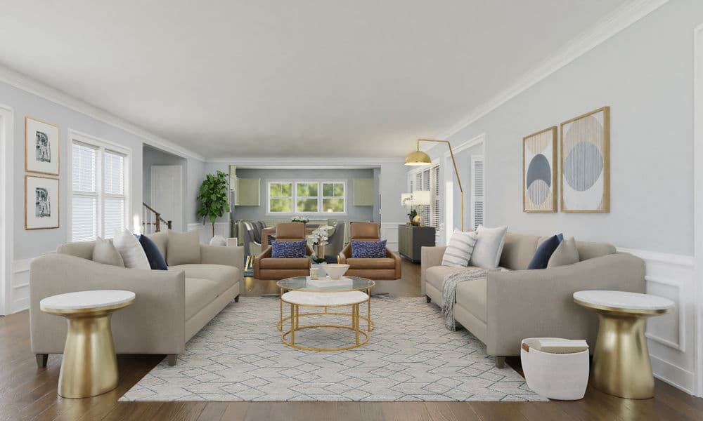 Classic Living Room with Chic Furniture Arrangement