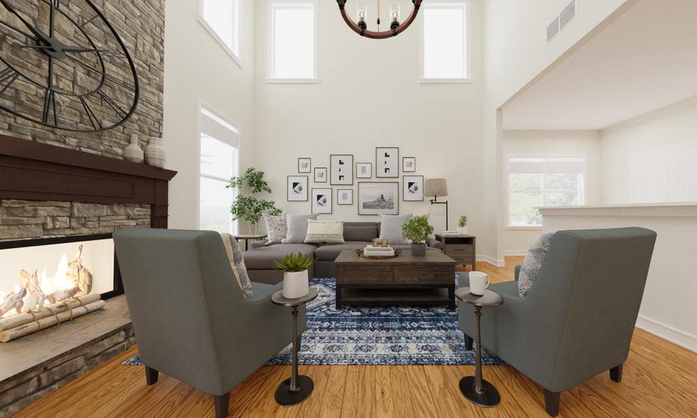 Classic Living Room with Cozy Fireplace Decor