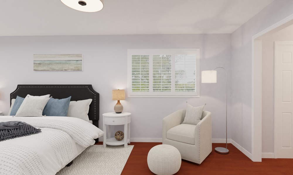 Coastal Bedroom with Mid-Century Charm