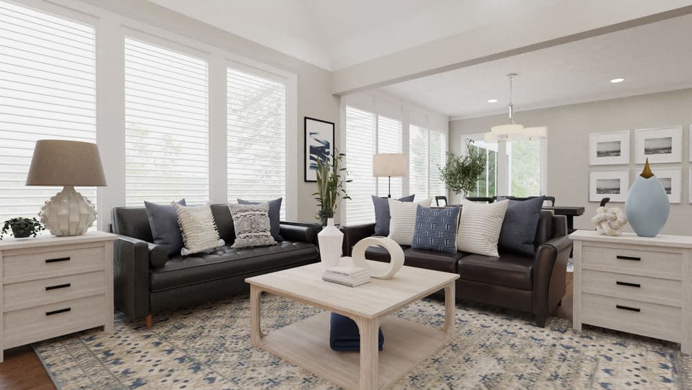 Cozy Living Room Modern Transitional with Soft Blues Gallery, Image 2