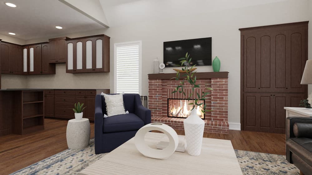 Cozy Living Room Modern Transitional with Soft Blues Gallery, Image 3