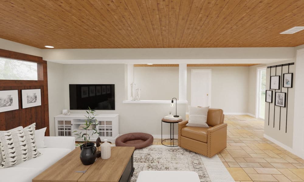 Cozy Living Room with Mid-Century Modern Charm