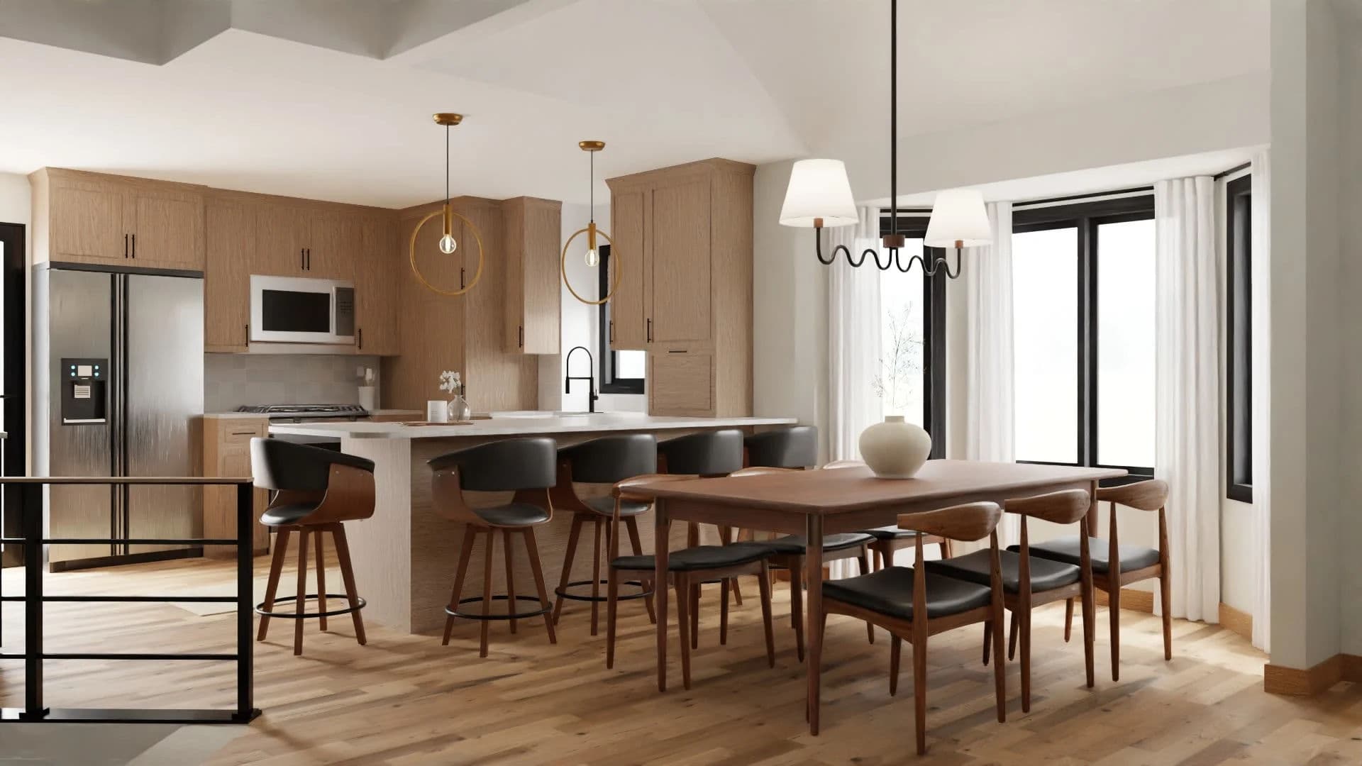 Open Living & Dining Room design after designing with Spacejoy