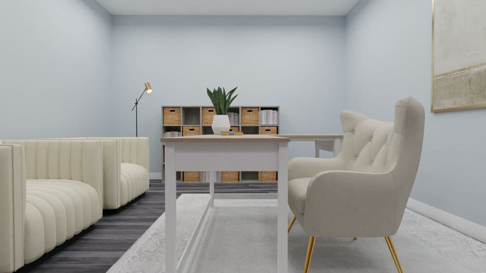 Elegant Office Space with Stylish L-Shape Desk Gallery, Image 4