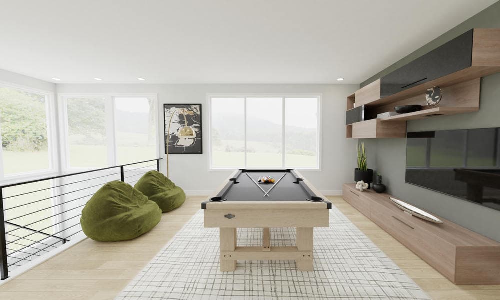 Game Room Modern Elegant with Entertainment Wall