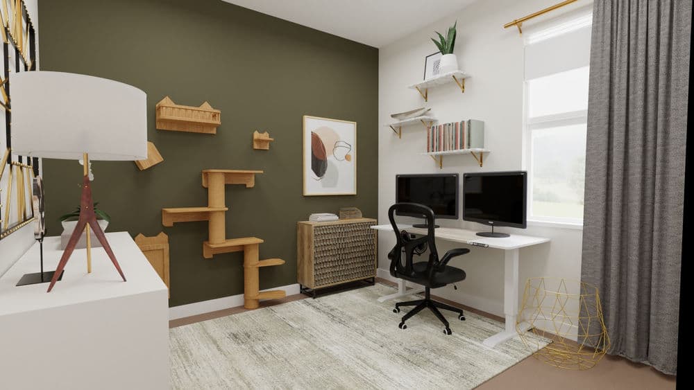 Home Office Modern Glam with Cat Tree Display Gallery, Image 2