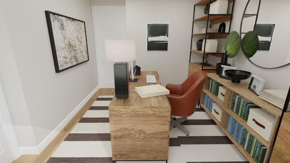 Home Office Modern Industrial with Warm Wood Tones Gallery, Image 3