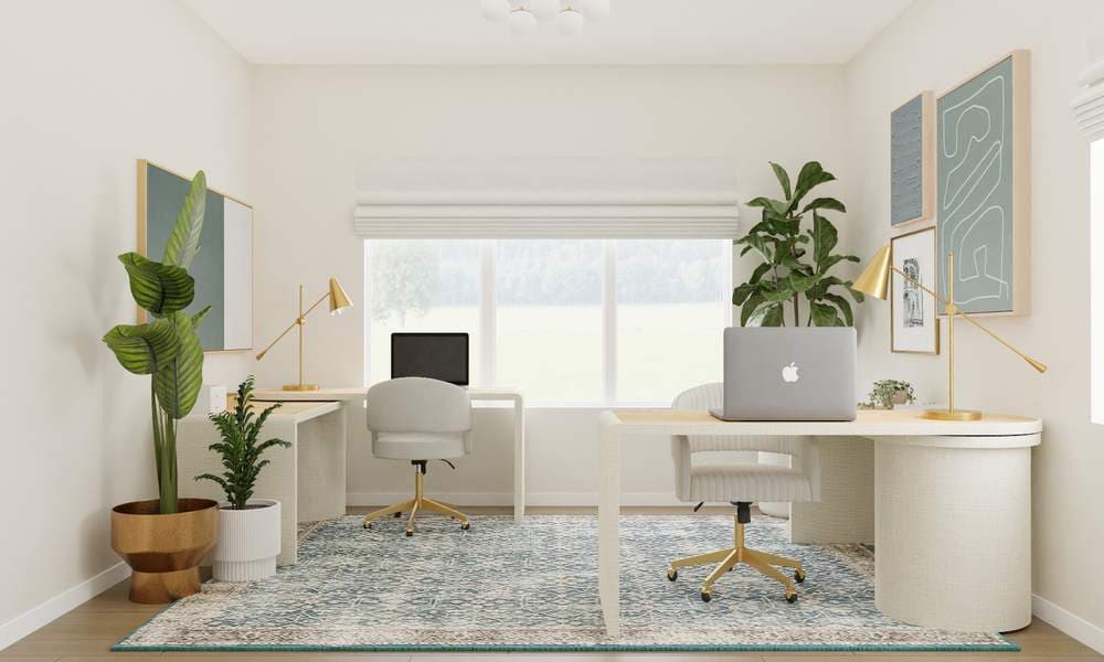 Home Office: Modern Elegant with Dual Workstations