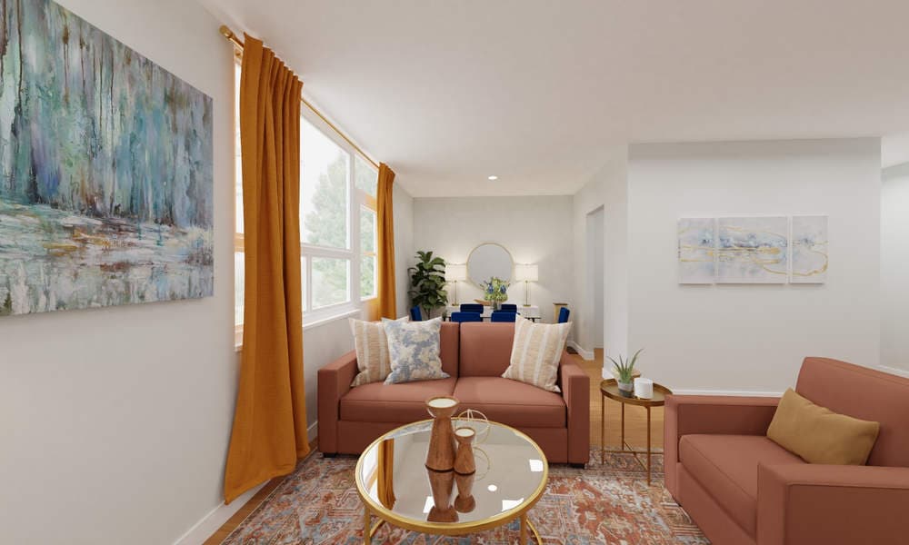 Living Room Elegant Eclectic with Warm Colors