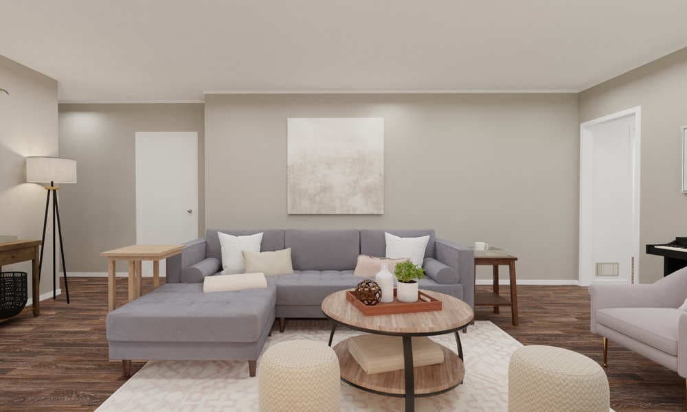 Living Room Modern Elegant with Neutral Grey Walls