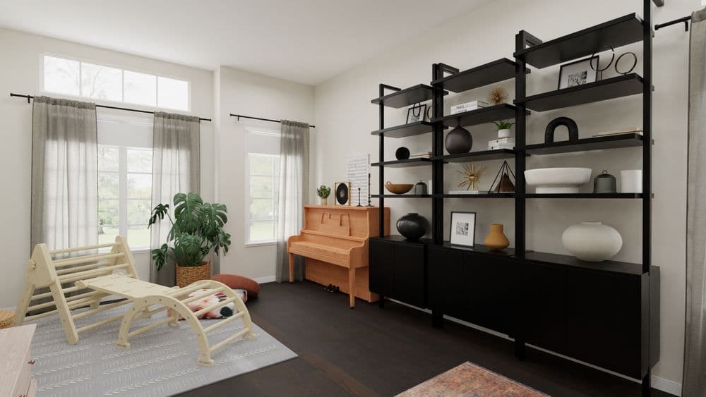 Living Room Moody Vibe with Dark Accent Wall Gallery, Image 3