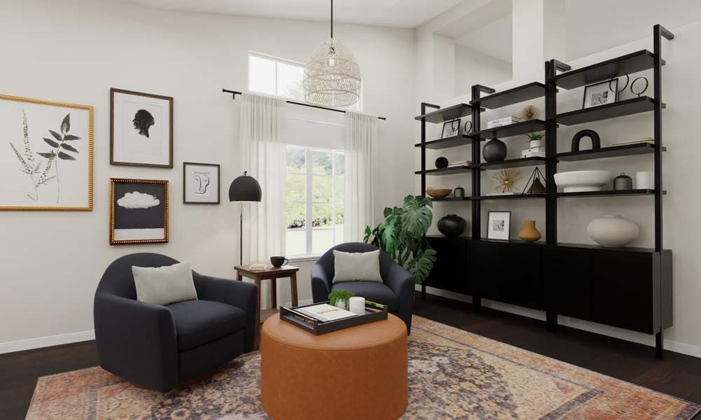 Entry/Living Room Moody Vibes with Dark Gray Accent