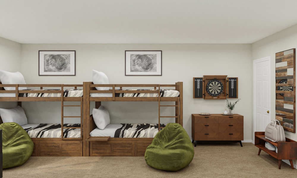 Loft Guest Room: Rustic with Bunk Beds & Games