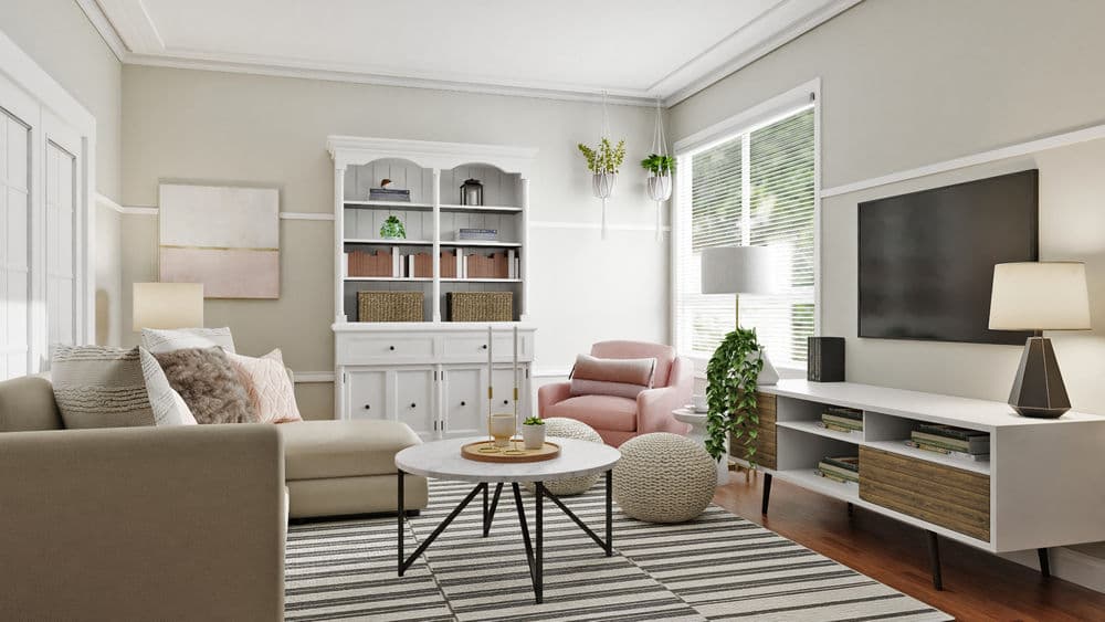 Blush Over This Mid-Century-Inspired Living Room Gallery, Image 3