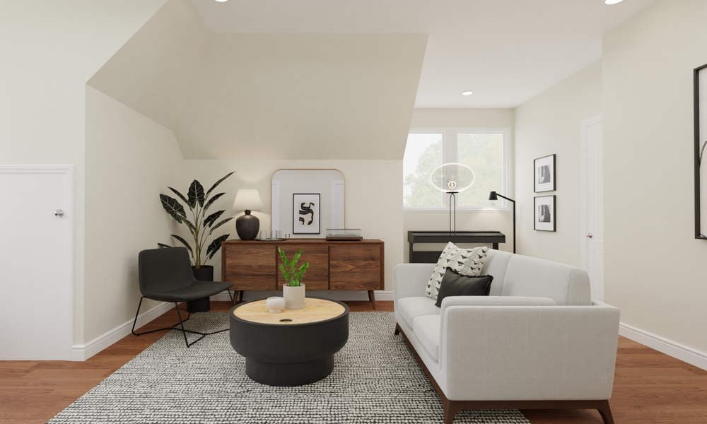 Mid-Century Modern Living Room with Natural Finishes