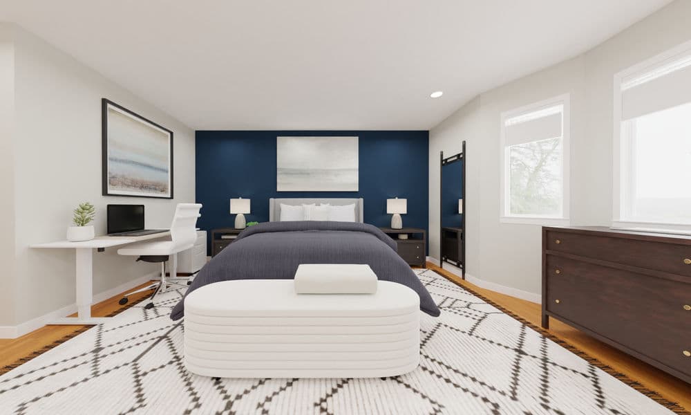 Modern Bedroom with Earthy Industrial Accents