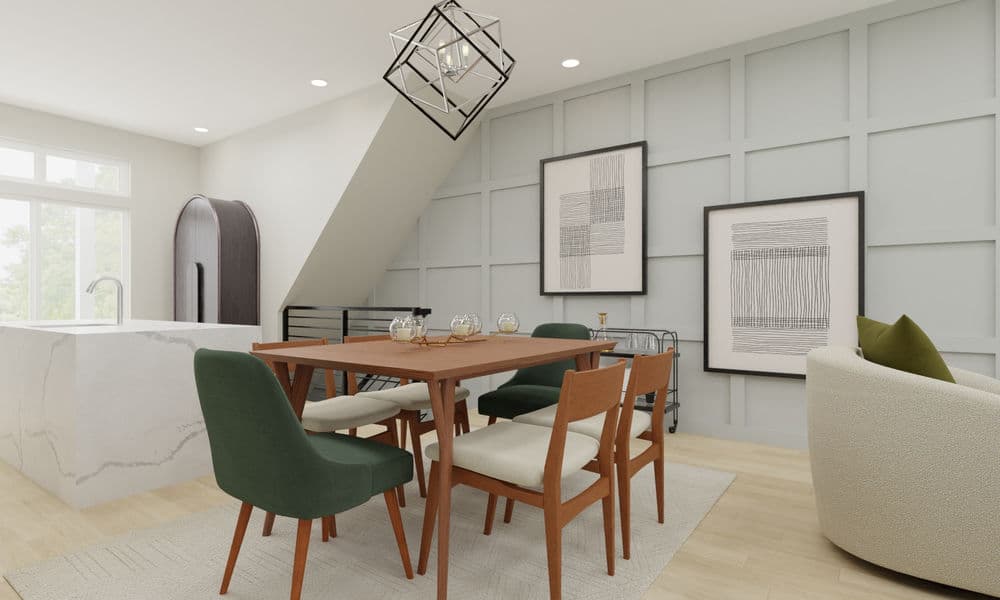Modern Dining Space with Elegant Chairs & Walnut Accents