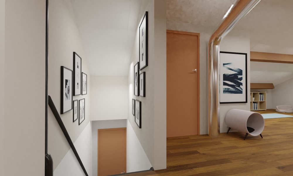 Modern Elegant Hallway with Sleek Art Walls