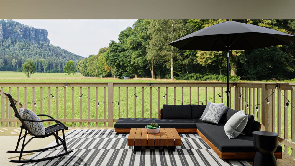 Modern Outdoor Patio with Stylish Lounge Space Gallery, Image 1