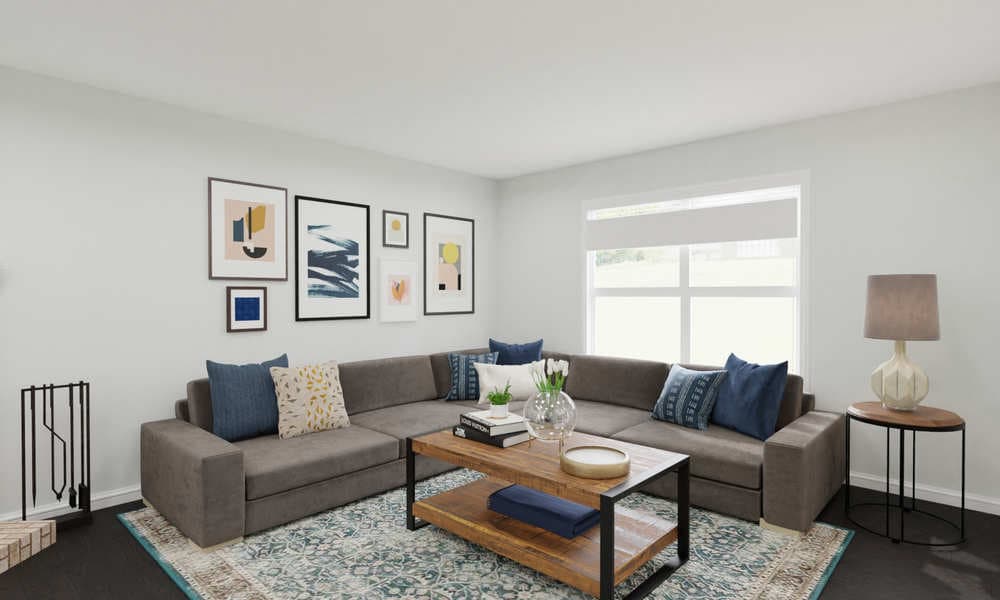 Modern Transitional Living Room With Gallery Wall