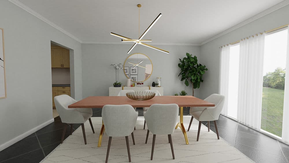 A light and bright dining room with a touch of hollywood glam Gallery, Image 3