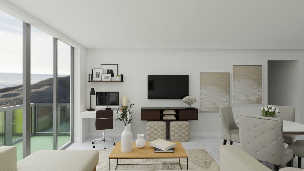 Coastal Escape: A Mid-Century Modern Living-Dining Room Gallery, Image 3