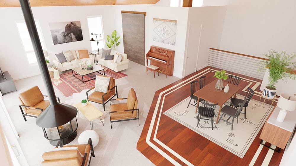 Open-Concept Living Room with Mid-Century Vibes Gallery, Image 5