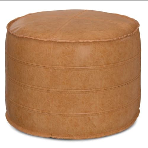 Brody Faux Leather Pouf image