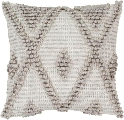 Khaki Light Gray Doraville Geometric Throw Pillow No Insert-18"x18" image