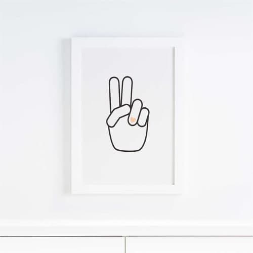 Peace Hand Heart Framed Wall Art image